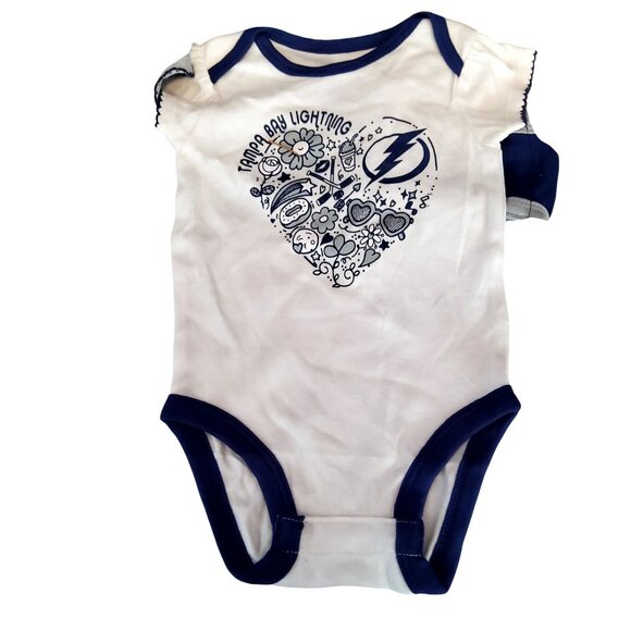 Tampa Bay Lightning Baby Onesie 3-Piece Set 3/6M Cotton• Team logo design - Picture 8 of 12